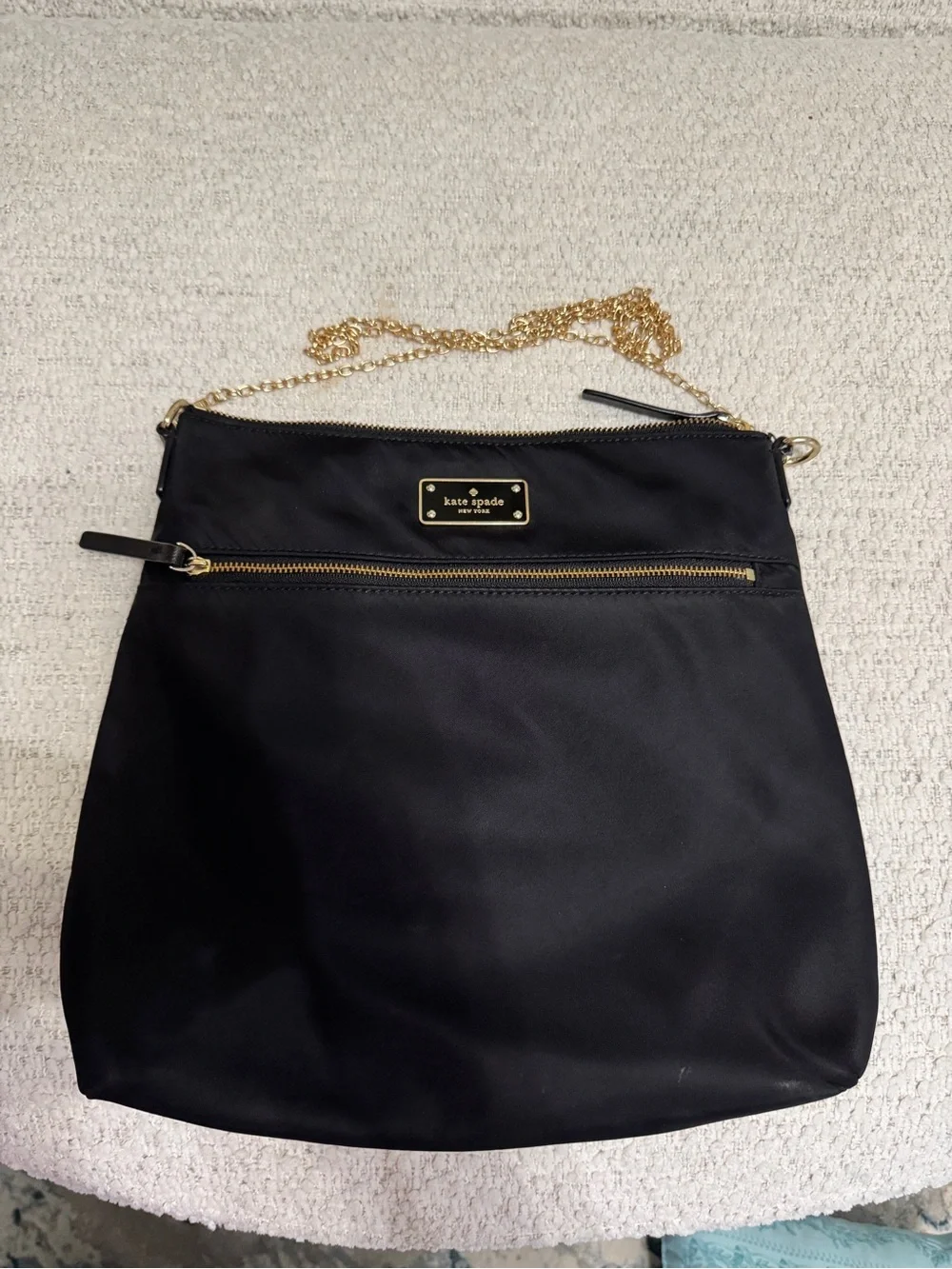 Kate Spade Keisha Blake Avenue Black Durable Nylon Crossbody with Gold Hardware